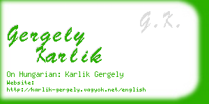 gergely karlik business card